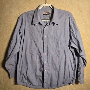 ito Rufiolo Mens Dress Shirt Blue Micro Check‎ 17.5 34/35 Button Down. 448